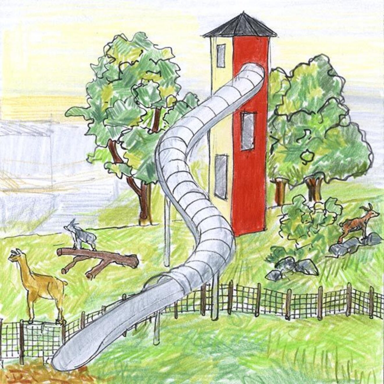 Riesenrutschbahn mit Turm