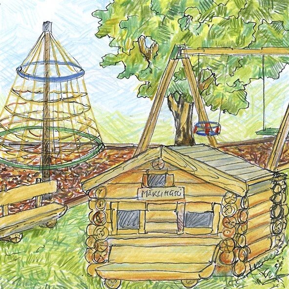 Kletterdrehturm Schaukel & Märlihüsli